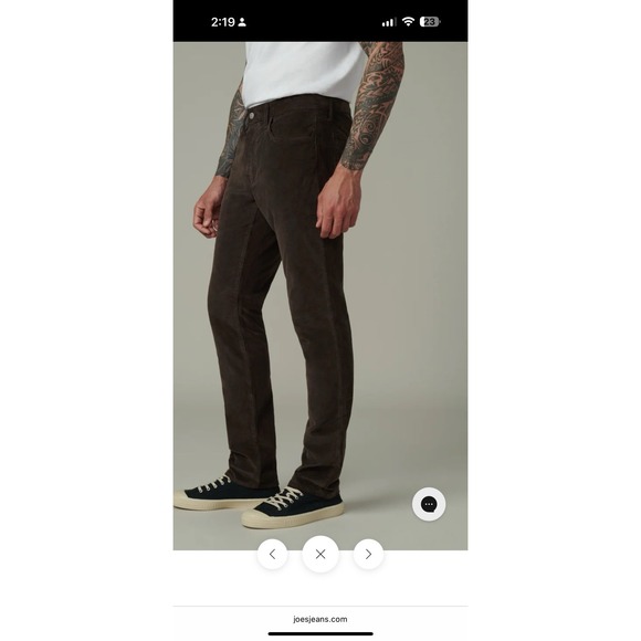 $198 Joes Jeans The Asher Cord  Brown Jeans Mens Size 34x 32 - Picture 6 of 7